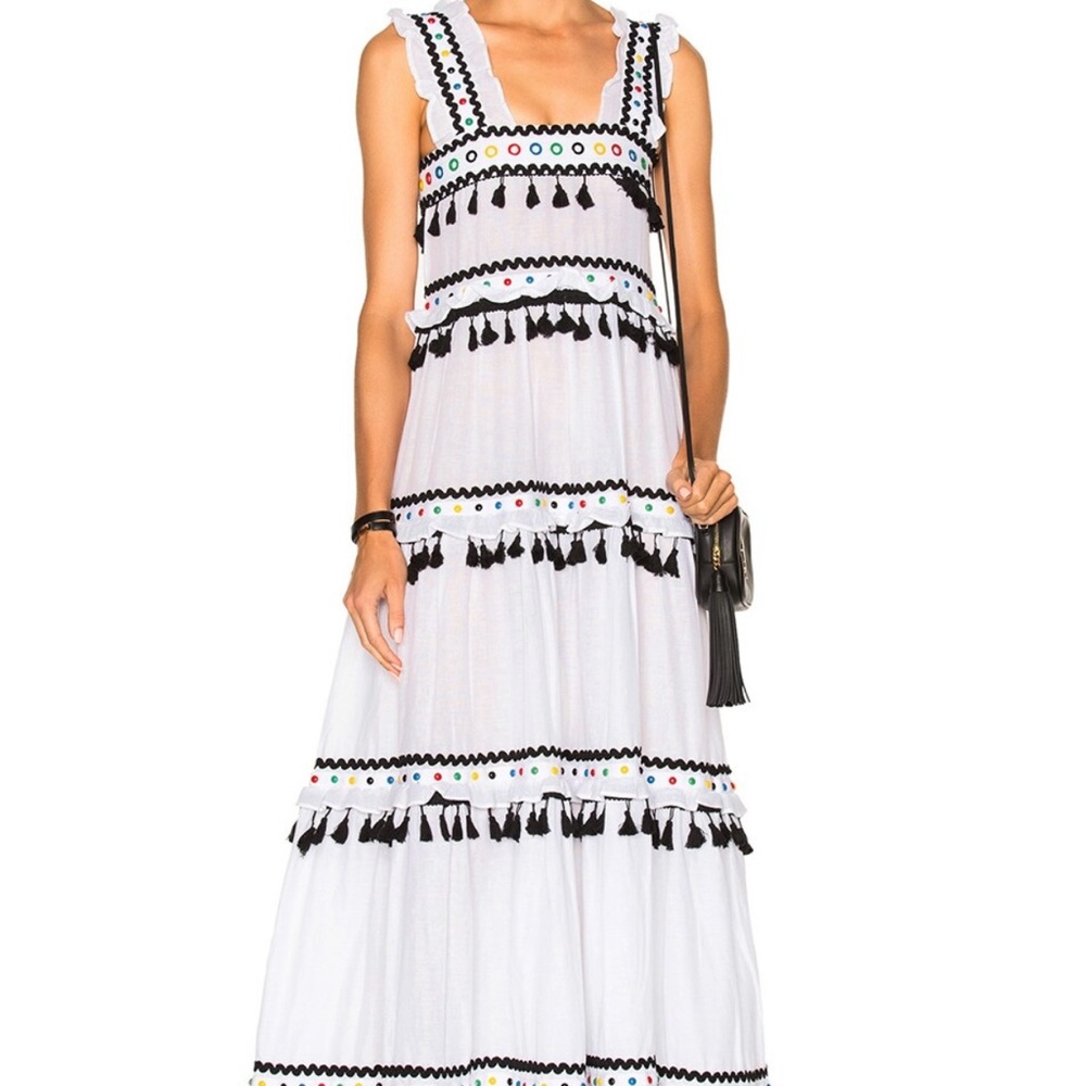 Dodo Bar Or Black and White Tiered Maxi Sundress